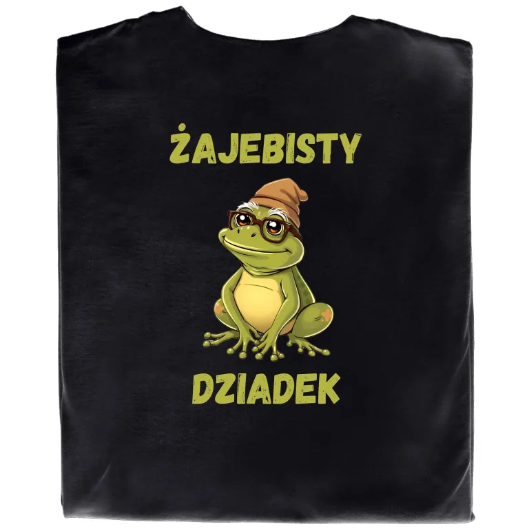Koszulka z Nadrukiem Żaba „Żajebisty Dziadek” – Śmieszny Prezent dla Dziadka