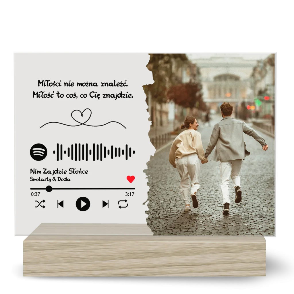 Personalizowana Statuetka Spotify ze Zdjęciem i Kodem do Ulubionej Piosenki