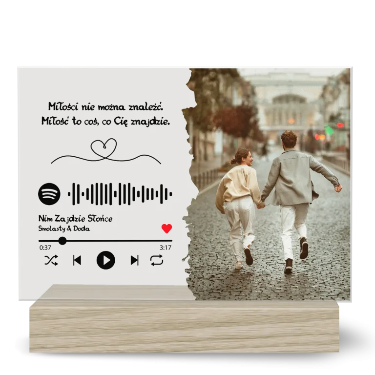 Personalizowana Statuetka Spotify ze Zdjęciem i Kodem do Ulubionej Piosenki
