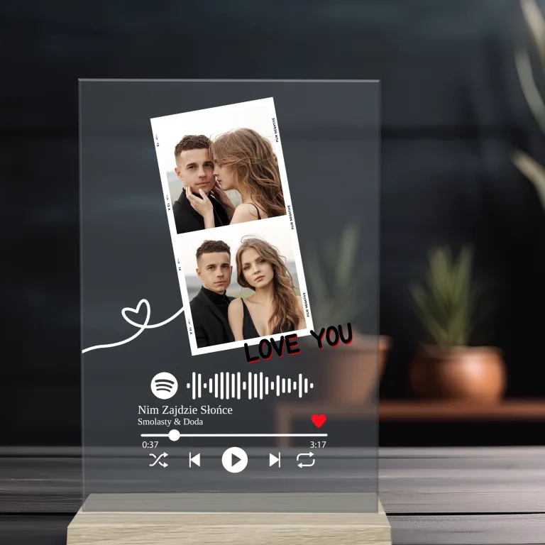 Personalizowana Statuetka Spotify – 2 Zdjęcia i Kod do Ulubionej Piosenki